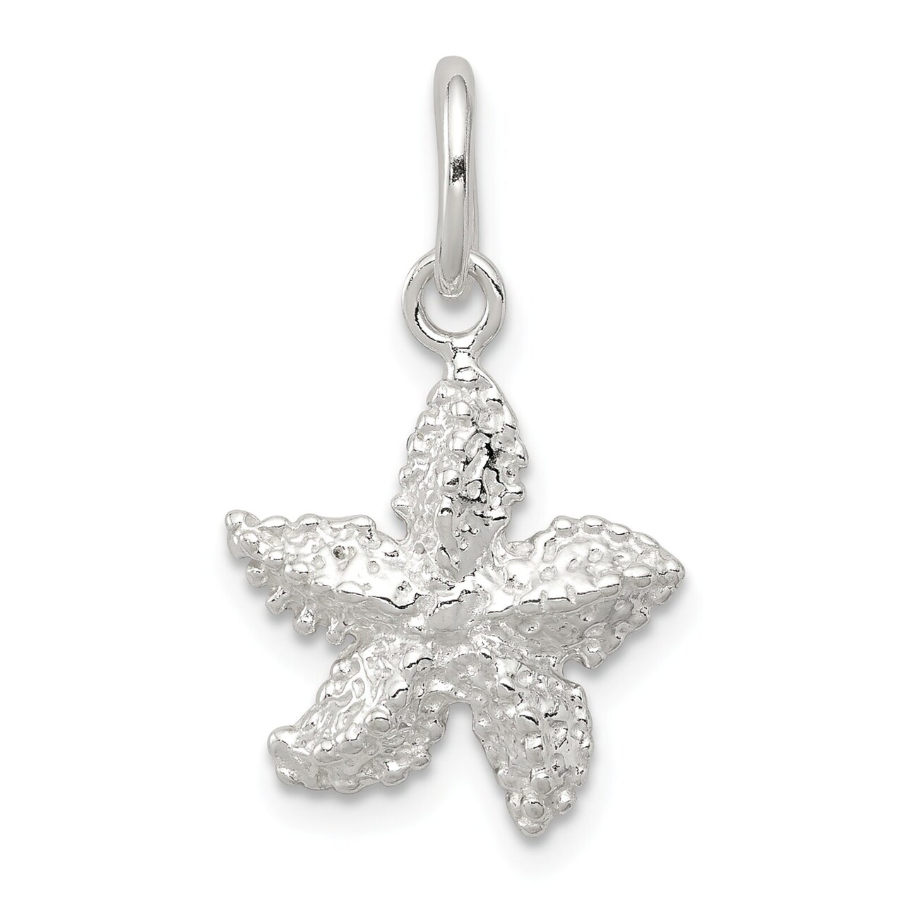 Sterling Silver Starfish Charm Jewelry Ocean Pendant 18mm x 14mm